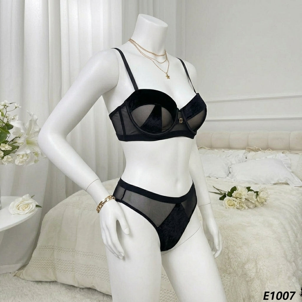 Midnight Velvet & Mesh Temptation Set