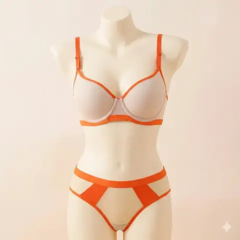 Buckle Detail Bra Set