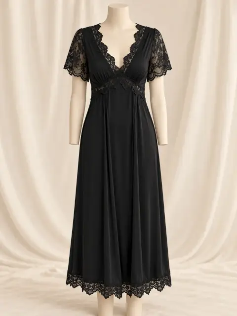 Emerald Lace Romantic Nightgown
