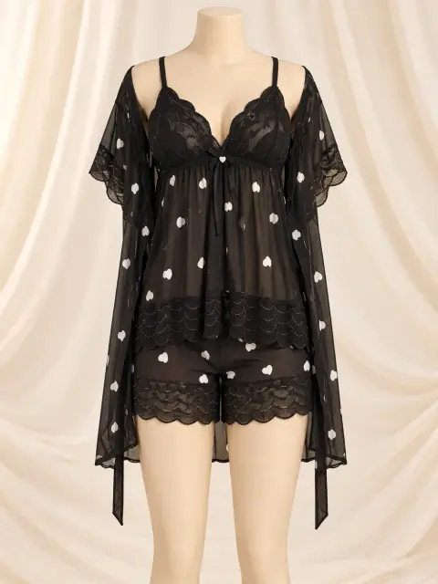 Floral 3 Piece Bridal Nighty Set