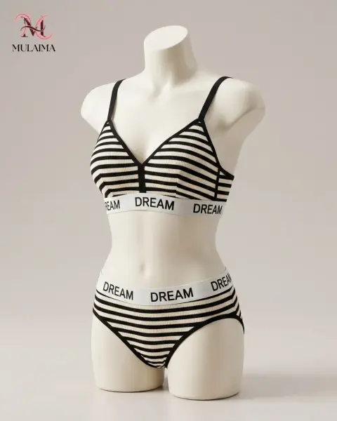 French Style Triangle Push-Up Bra Set
