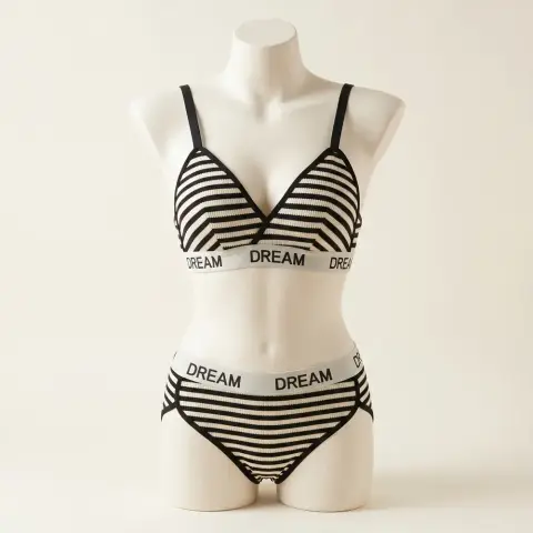 French Style Triangle Push-Up Bra Set (view 3)