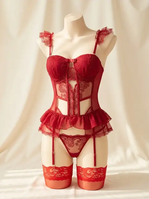 Lace Corset Style Lingerie Set