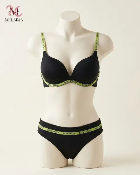 Letter Print Tee and Bra Set (view 5)