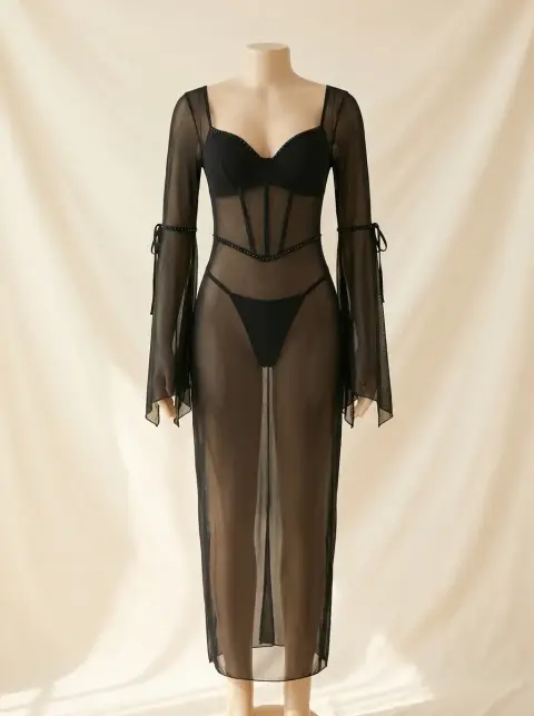 Premium Soft Sleepwear with Adjustable Fit in Black or Maroon