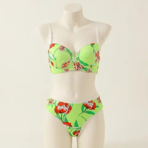 Printed Push-Up Bikini Bra Set (view 3)