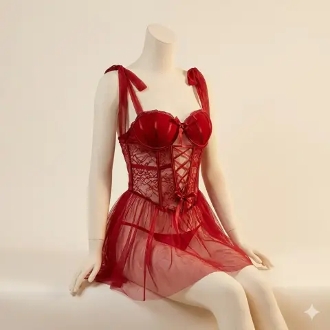 Scarlet Bloom Lace Nightdress
