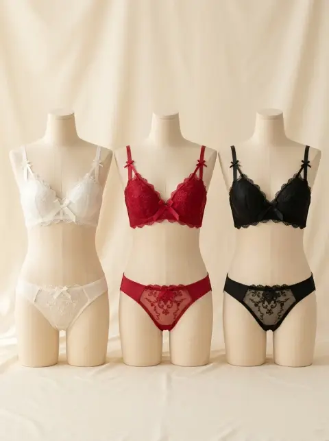 Soft Lace Underwire Bra and Panty Set