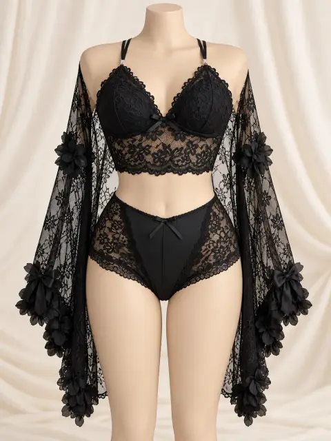 Swan Noir 3 Piece Intimate Set